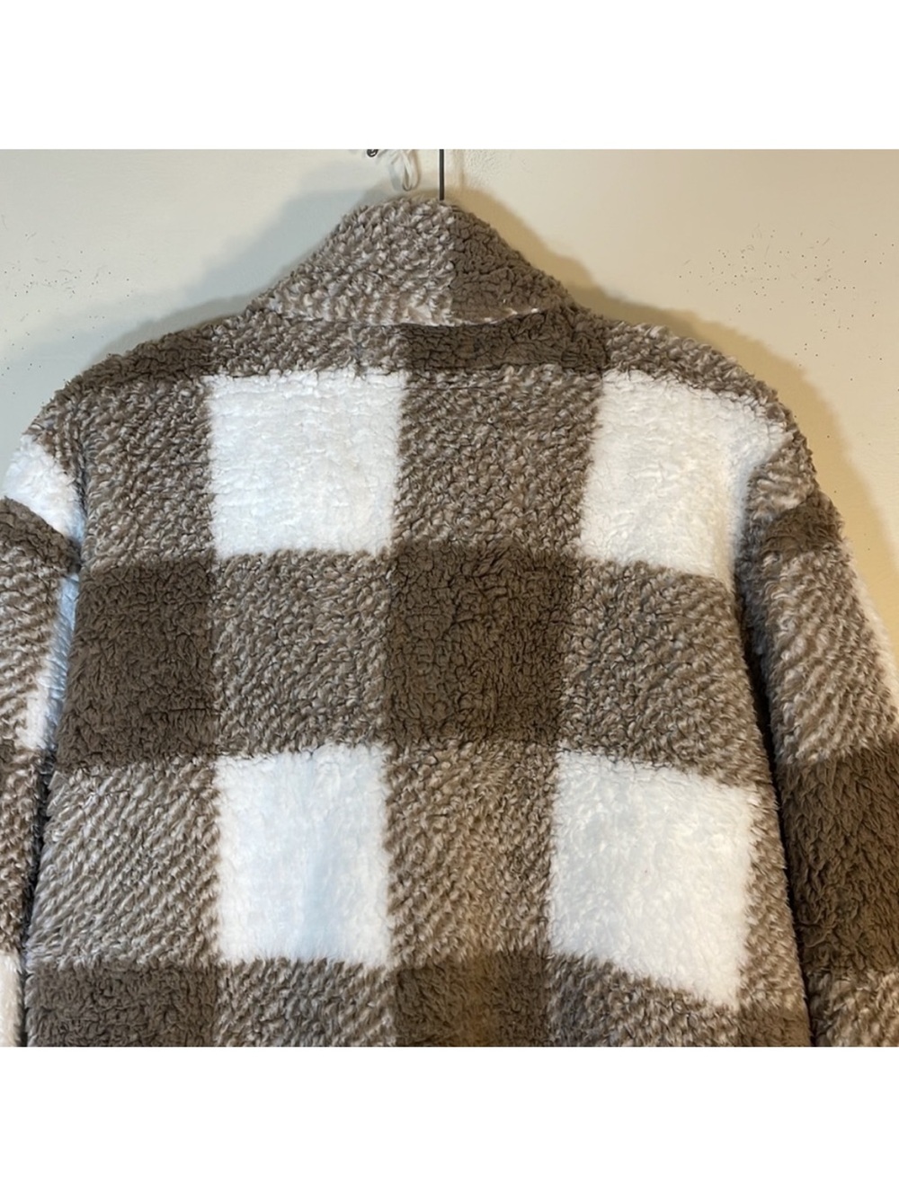 MEROKEETY Classic Plaid Half Zip Sherpa Top. Small. NWT. - Picture 12 of 13